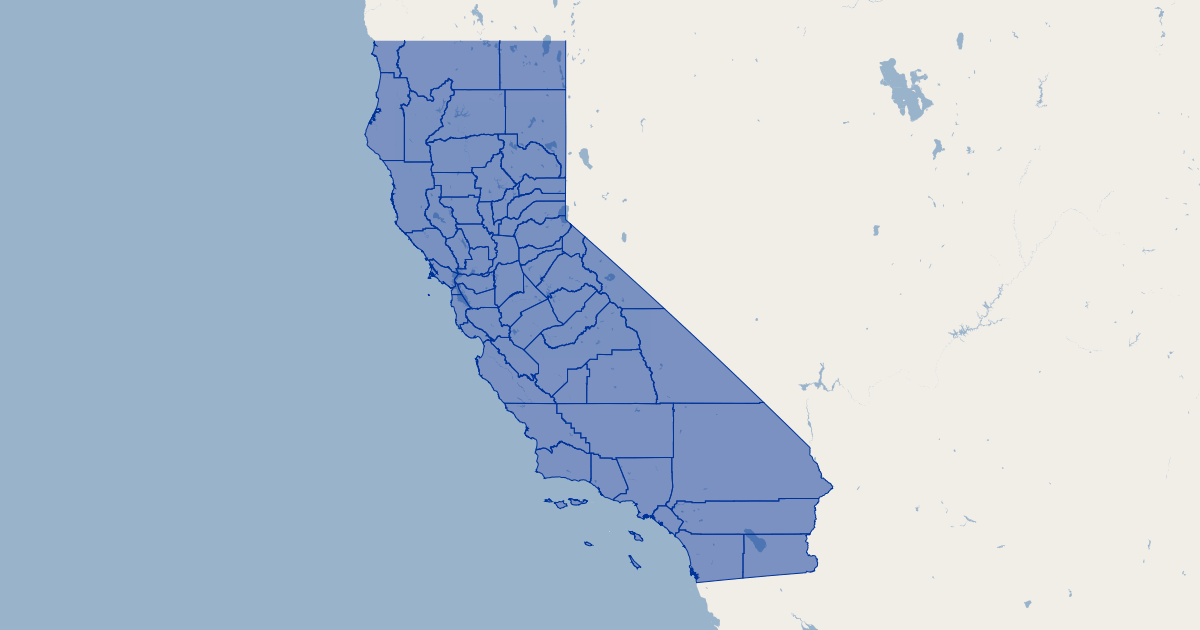 County Boundaries California GIS Map Data State Of California Koordinates
