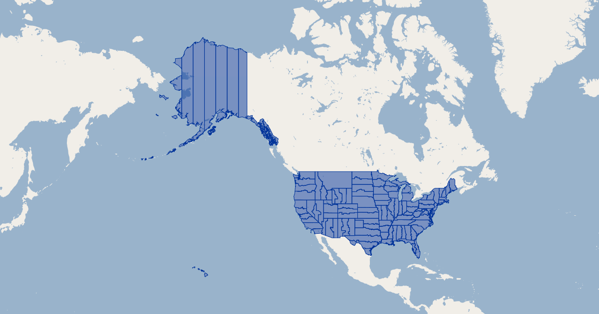 US State Plane Zones (NAD83) - North America | GIS Map Data | US ...